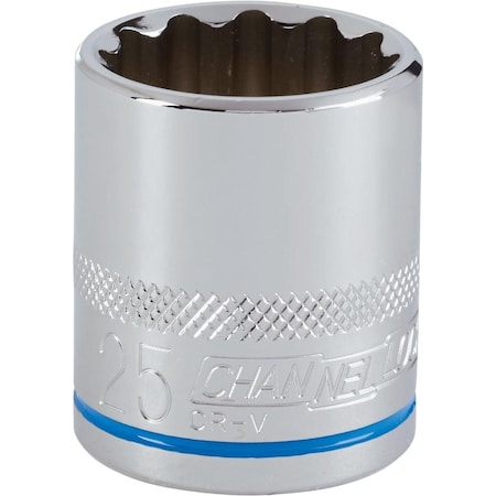 Channellock 1/2 In. Drive 25 mm 12-Point Shallow Metric Socket 351024